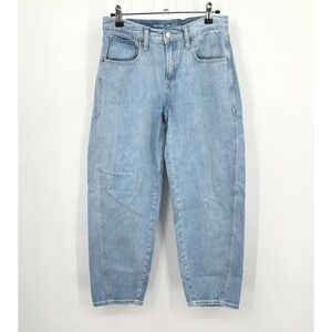 Barrel Leg Jeans High Rise Size 14 Light Wash Blue Relaxed Baggy Denim